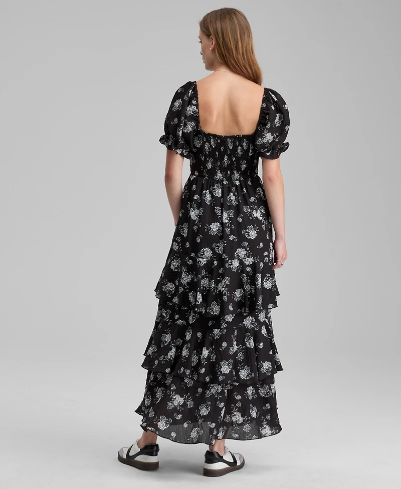 And Now This Petite Lace Trim Babydoll Dress