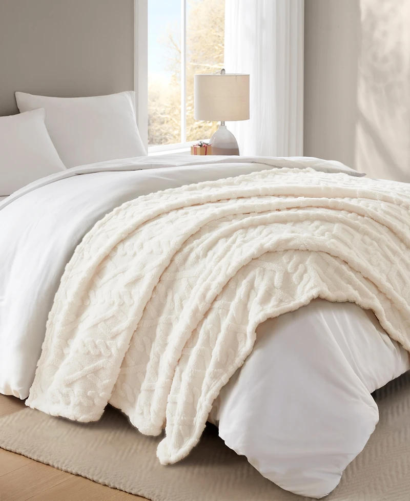 Premier Comfort Cozy Cable Throw Blanket, 50" x 60" (A $30.00 Value)