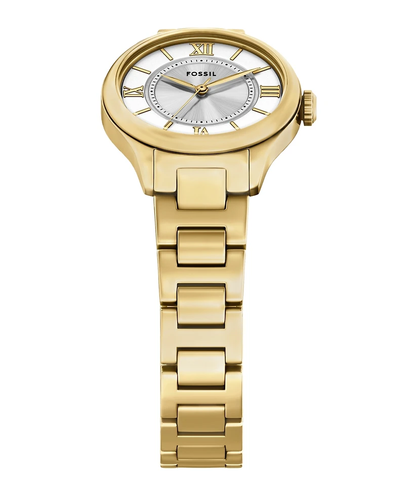 Fossil Women's Gilmore Three-Hand Gold-Tone Stainless Steel Watch, 28mm