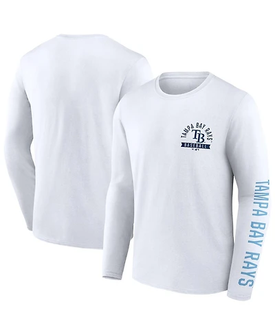 Fanatics Men's White Tampa Bay Rays Press Box Long Sleeve T-Shirt