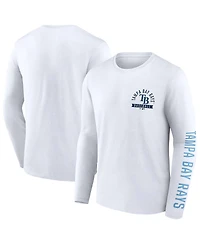 Fanatics Men's White Tampa Bay Rays Press Box Long Sleeve T-Shirt