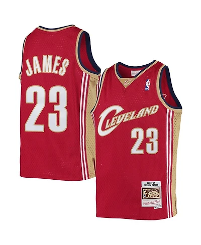 Mitchell & Ness Big Boys and Girls LeBron James Wine Cleveland Cavaliers 2003-04 Hardwood Classics Swingman Jersey