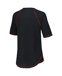 G-iii 4Her by Carl Banks Women's Black Nascar Ball Chase Tri-Blend Thermal Raglan Top
