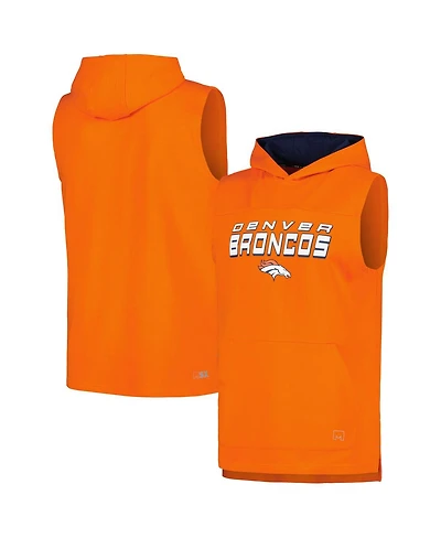 Msx by Michael Strahan Men's Orange Denver Broncos Captain Sleeveless Hoodie T-Shirt