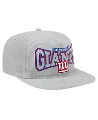 New Era Men's Gray New York Giants Corduroy Golfer Adjustable Hat