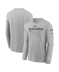 Nike Men's Gray Seattle Seahawks 2024 Salute To Service Long Sleeve T-Shirt