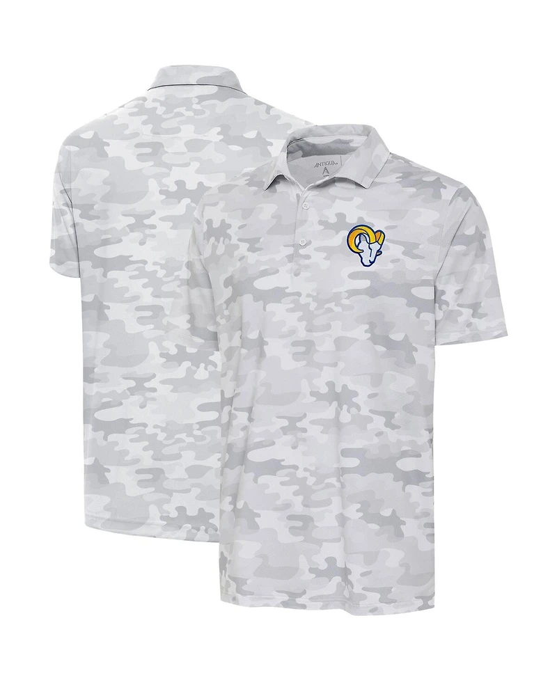 Antigua Men's White Los Angeles Rams Collide Polo Shirt