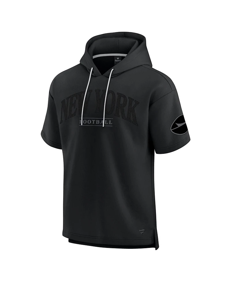 Fanatics Men's and Women's Black New York Jets Elements Ready Short Sleeve Pullover Hoodie