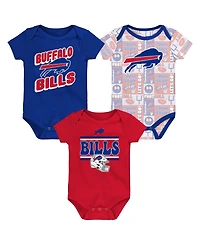 Outerstuff Baby Boys and Girls 3-Pack Buffalo Bills Play Day Bodysuit Set