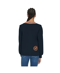 Tommy Hilfiger Women's Navy Chicago Bears Alice V-Neck Pullover Sweatshirt