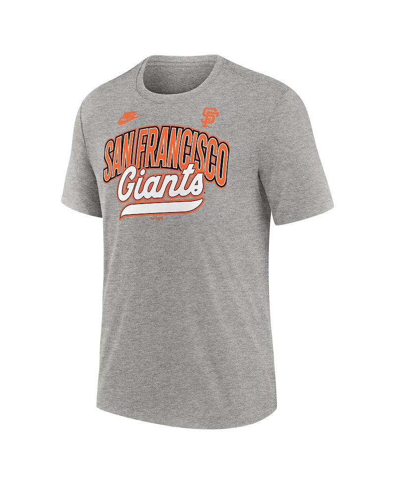 Nike Men's Heather Gray San Francisco Giants Cooperstown Collection Retro Tri-Blend T-Shirt