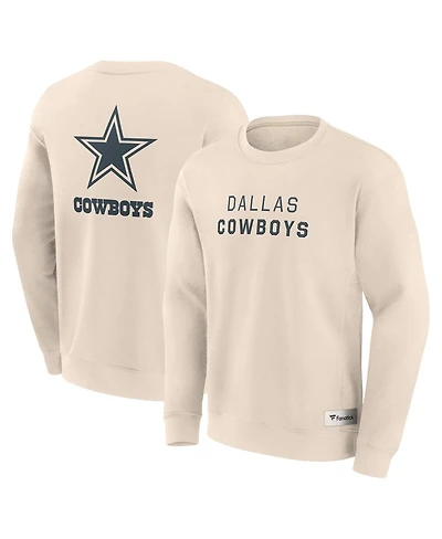Fanatics Men's Cream Dallas Cowboys Elements Future Ground Lettering Pullover Sweatshirt