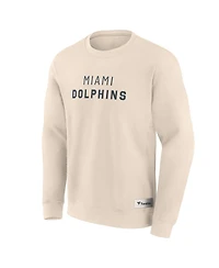 Fanatics Men's Cream Miami Dolphins Elements Future Ground Lettering Pullover Sweatshirt
