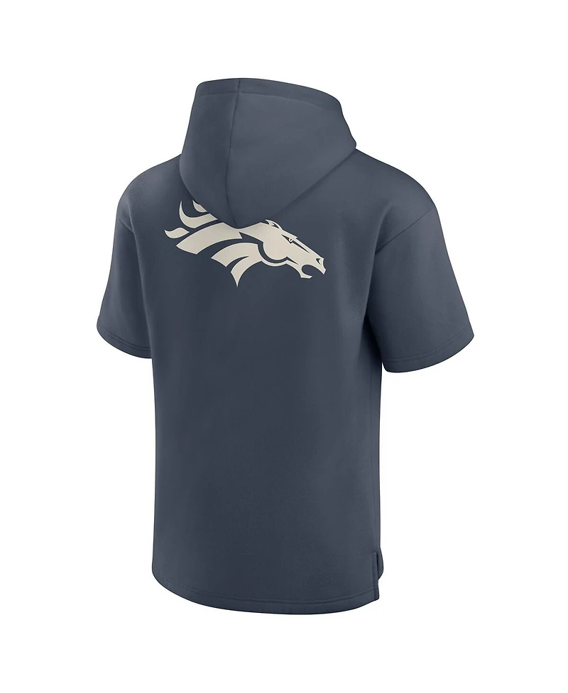 Fanatics Men's Navy Denver Broncos Elements Future Ground Lettering Short Sleeve Pullover Hoodie