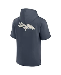 Fanatics Men's Navy Denver Broncos Elements Future Ground Lettering Short Sleeve Pullover Hoodie