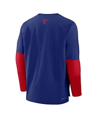 Nike Men's Royal/Red Texas Rangers Authentic Collection Lightweight Player Performance Long Sleeve Top