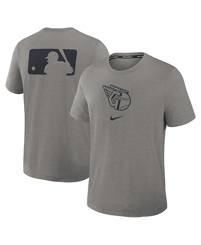 Nike Men's Heather Charcoal Cleveland Guardians Authentic Collection Early Work Tri-Blend Performance T-Shirt