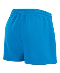 Wear by Erin Andrews Women's 2-Piece Powder Blue Los Angeles Chargers Washed Fleece Long Sleeve T-Shirt and Shorts Lounge Set