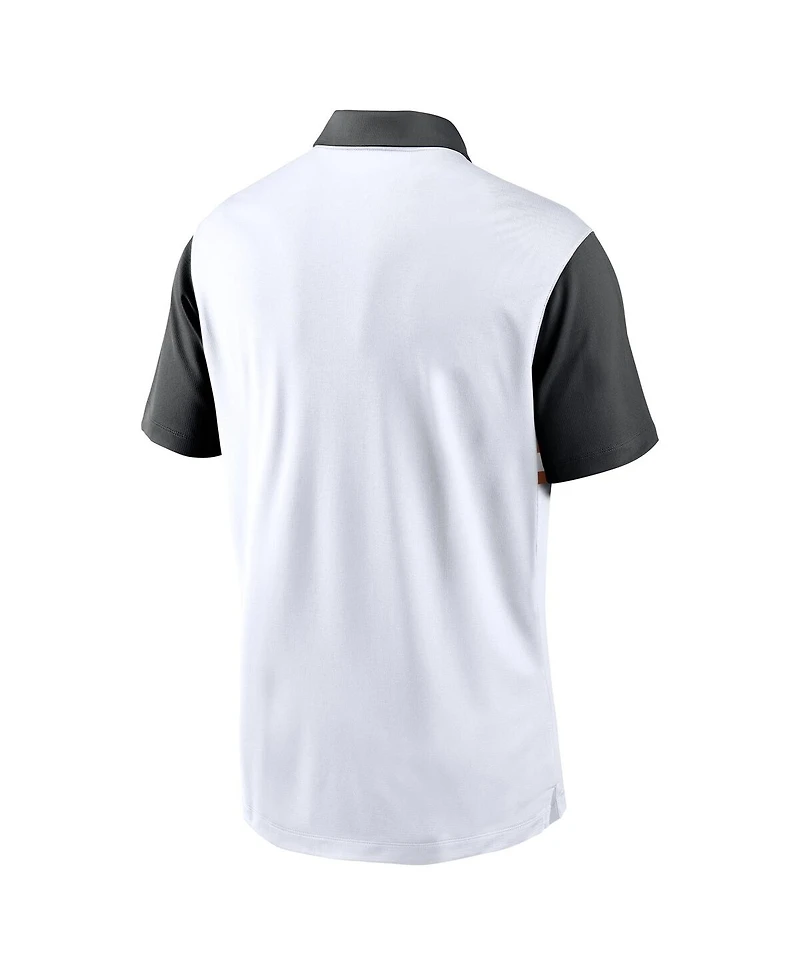 Nike Men's White/Black Texas Longhorns Athletic Prep Alt Logo Vapor Performance Polo Shirt