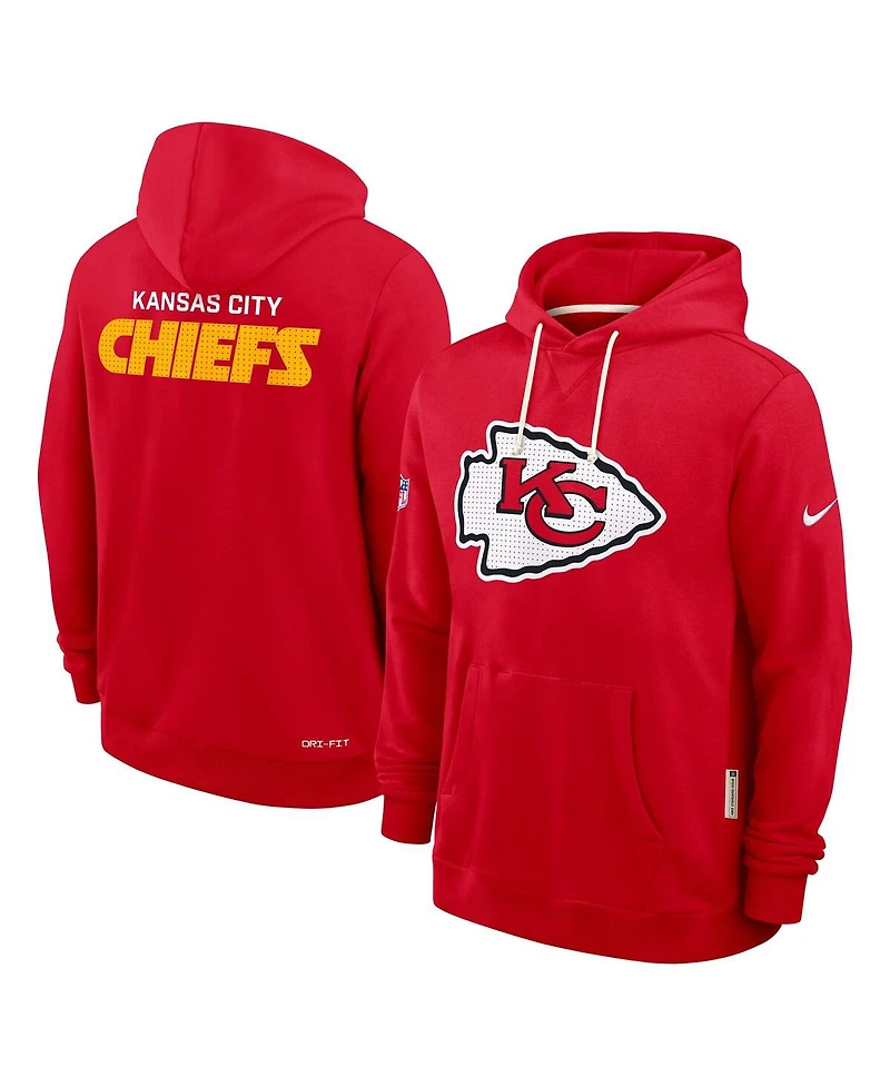 Nike Men's Kansas City Chiefs Sideline Initial Home Performance Pullover Hoodie