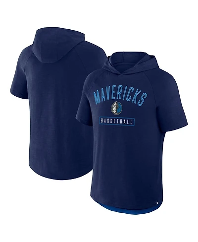 Fanatics Men's Navy Dallas Mavericks Pass Legend Raglan Hoodie T-Shirt