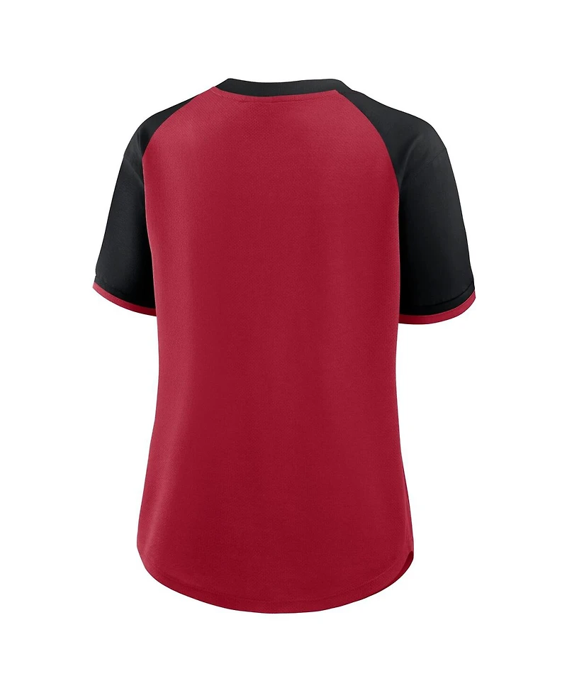 Fanatics Women's Scarlet/Black San Francisco 49ers Height Advantage T-Shirt