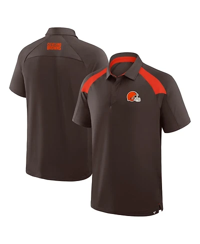 Fanatics Men's Brown Cleveland Browns Back Around Raglan Polo Shirt