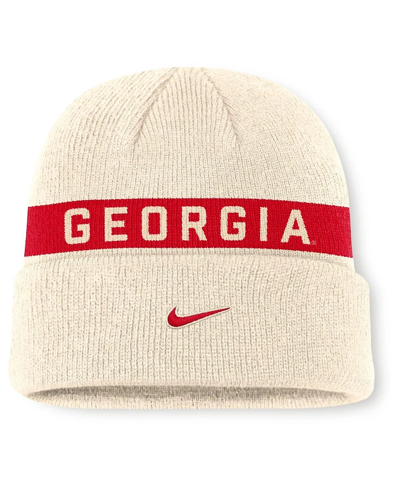 Nike Men's Natural Georgia Bulldogs Peak Primetime Utility Cuffed Knit Hat