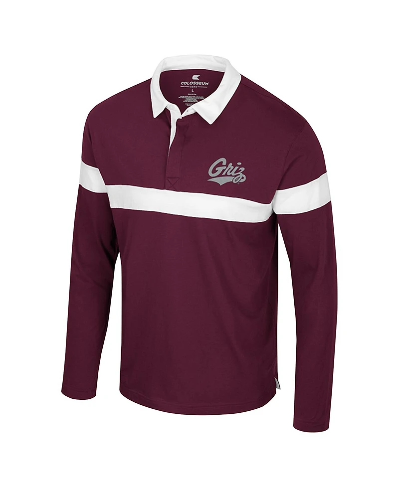 Colosseum Men's Maroon Montana Grizzlies Too Cool For School Long Sleeve Polo Shirt