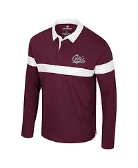 Colosseum Men's Maroon Montana Grizzlies Too Cool For School Long Sleeve Polo Shirt