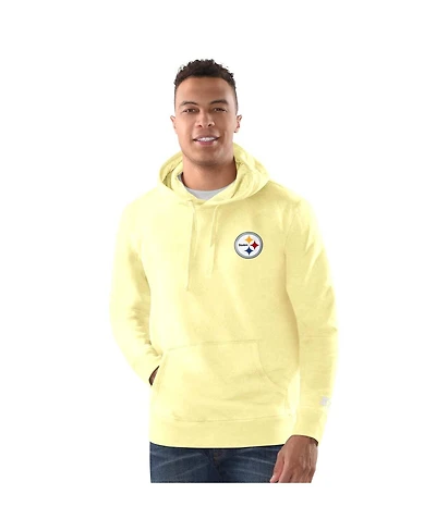 Margaritaville Men's Gold Pittsburgh Steelers Time Flies Garment Dyed Pullover Hoodie