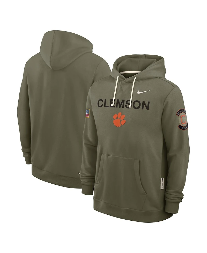 Nike Men's Olive Clemson Tigers 2025 Military Appreciation Performance Pullover Hoodie