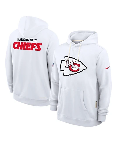 Nike Men's White Kansas City Chiefs Sideline Initial Home Performance Pullover Hoodie