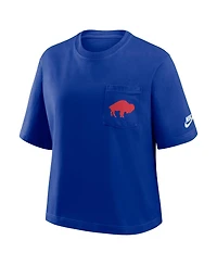Nike Women's Royal Buffalo Bills Rewind Pocket Boxy T-Shirt