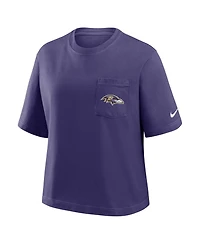 Nike Women's Purple Baltimore Ravens Rewind Pocket Boxy T-Shirt