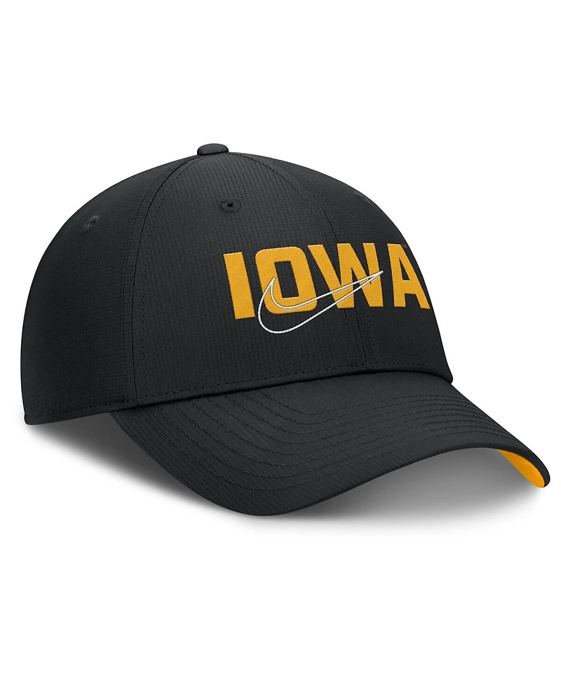Nike Men's Black Iowa Hawkeyes Club Prep Performance Adjustable Hat