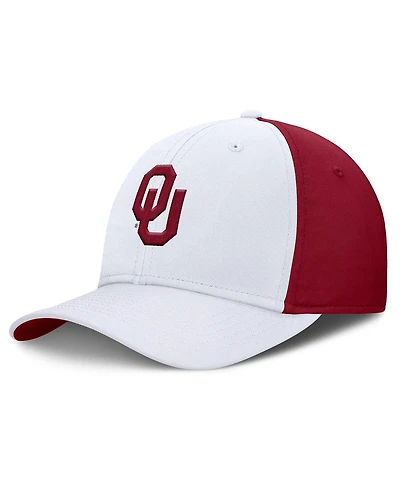 Jordan Men's White/Crimson Oklahoma Sooners 2025 Sideline Rise Local Performance Flex Hat
