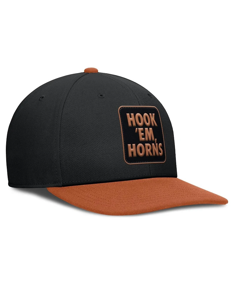 Nike Men's Black/Texas Orange Texas Longhorns 2025 Sideline Campus Pro Local Snapback Hat