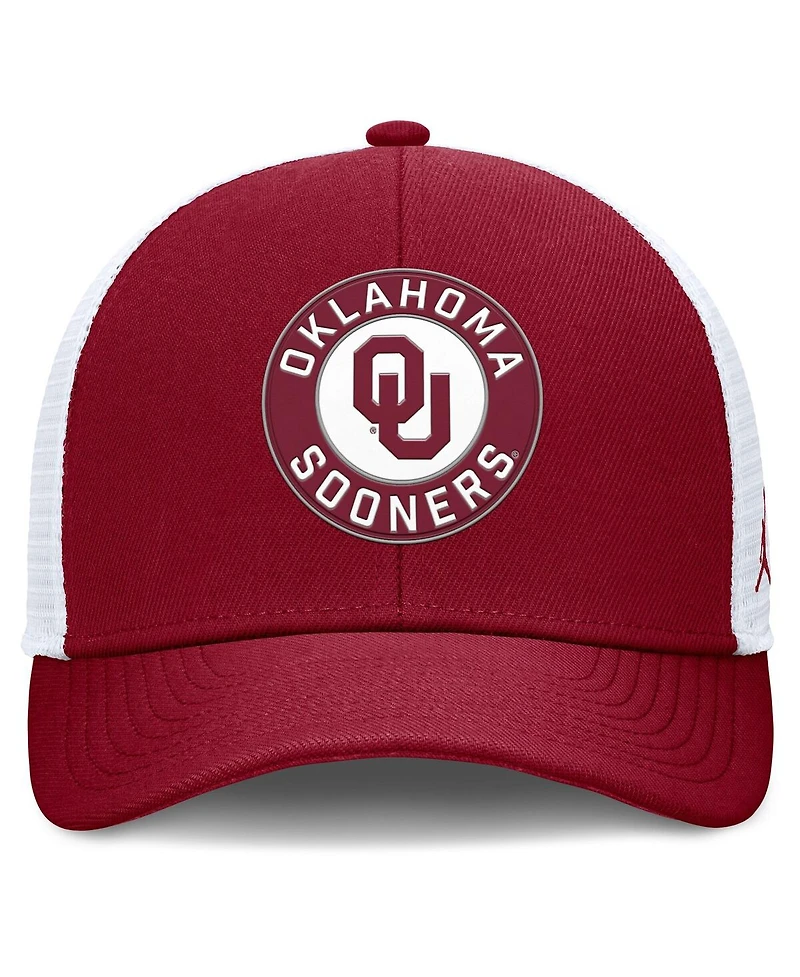 Jordan Men's Crimson/White Oklahoma Sooners Rise Primetime Performance Trucker Adjustable Hat
