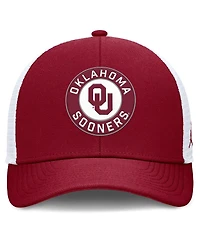 Jordan Men's Crimson/White Oklahoma Sooners Rise Primetime Performance Trucker Adjustable Hat