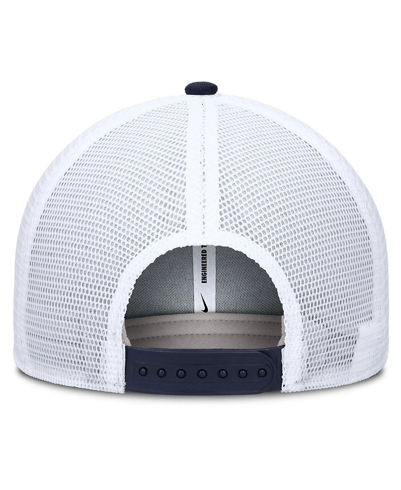 Nike Men's Navy/White West Virginia Mountaineers Rise Primetime Performance Trucker Adjustable Hat
