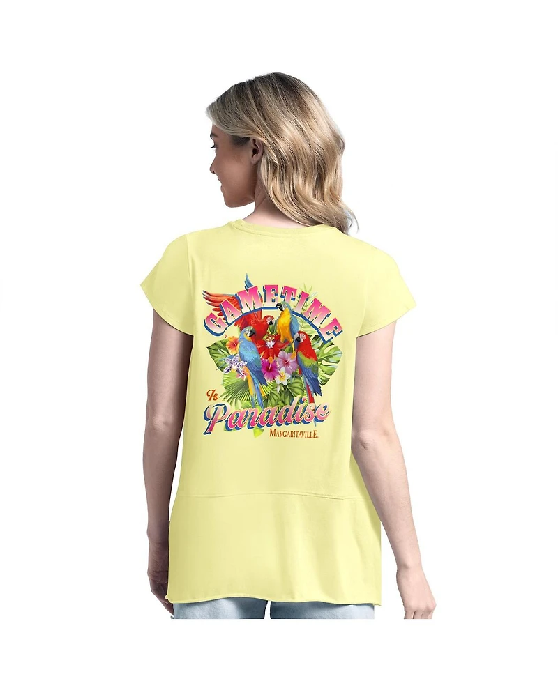 Margaritaville Women's Yellow Kansas City Chiefs Gametime Is Paradise T-Shirt