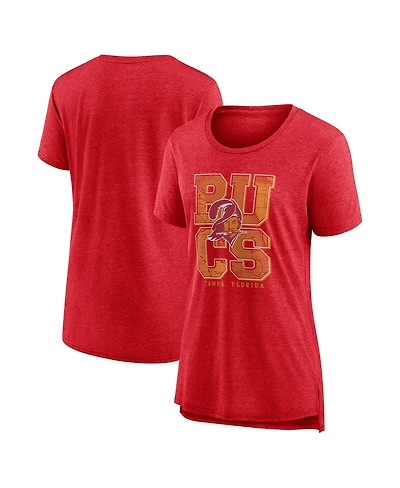 Nike Women's Heather Red Tampa Bay Buccaneers Vintage Graphic Tri-Blend Scoop Neck T-Shirt