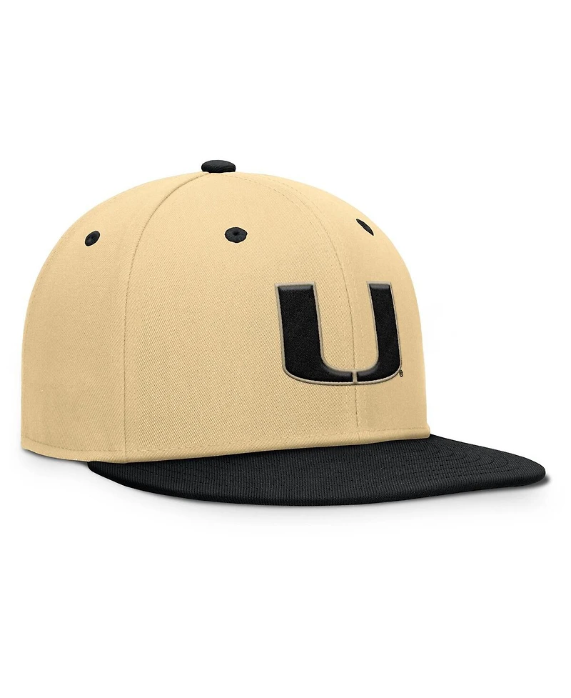 Fanatics Men's Gold/Black Miami Hurricanes Balance Fitted Hat