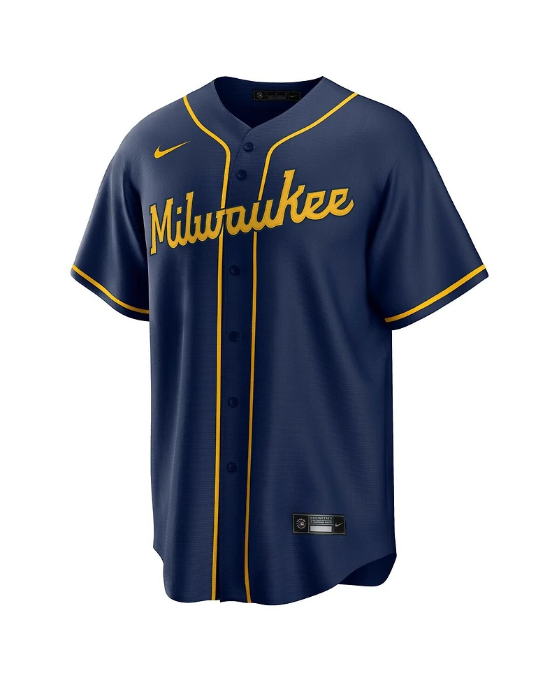 Nike Men's Jackson Chourio Navy Milwaukee Brewers Alternate 2 Replica Jersey