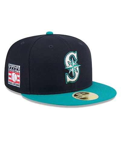 New Era Men's Navy Seattle Mariners Baseball Hall of Fame 59FIFTY Fitted Hat