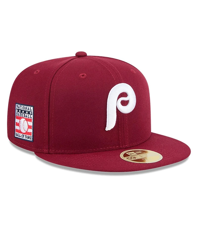 New Era Men's Maroon Philadelphia Phillies Baseball Hall of Fame 59FIFTY Fitted Hat