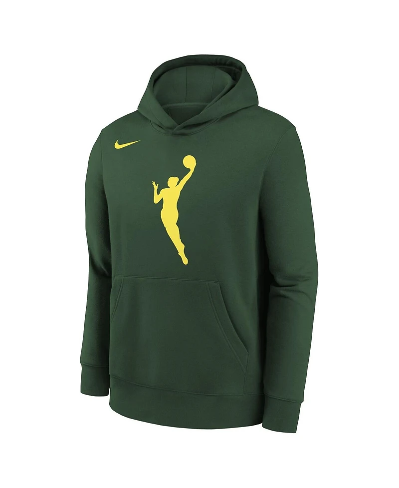 Nike Big Boys and Girls Hunter Green Wnba Logo Essential Team Pullover Hoodie