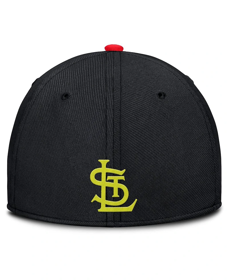 Nike Men's Crimson/Black St. Louis Cardinals Neon 90s Rise Swoosh Flex Hat
