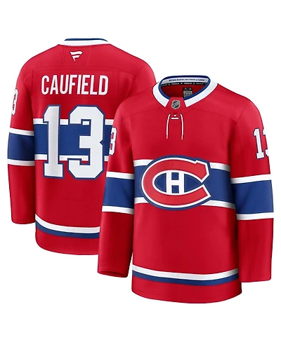 Fanatics Men's Cole Caufield Red Montreal Canadiens Home Premium Jersey